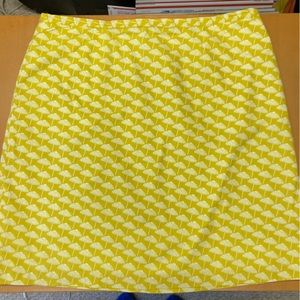Boden summer skirt, cotton w/ pockets, size 16 US. Fun umbrella print on yellow.